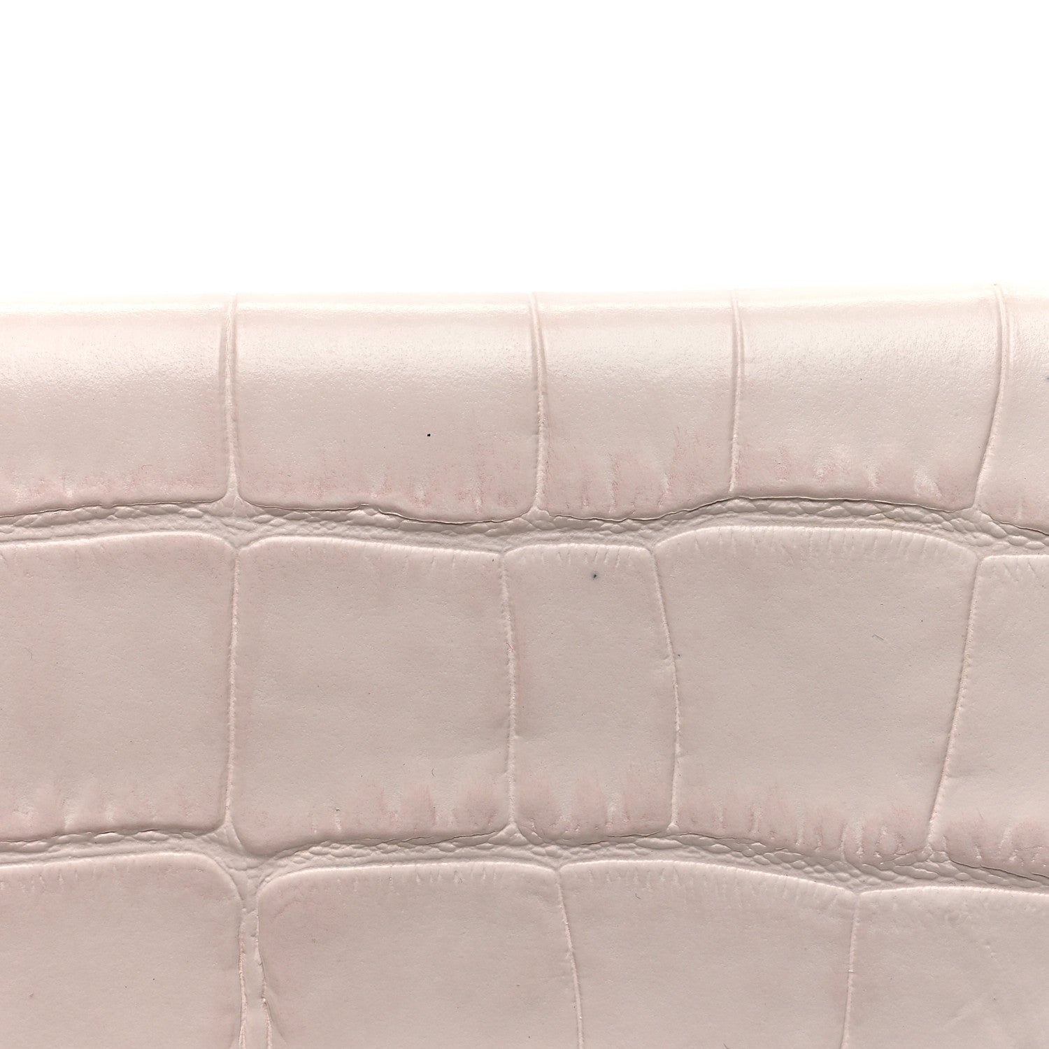 Alexander McQueen Calfskin Crocodile Embossed Skull Envelope Clutch Pink 7 of 7