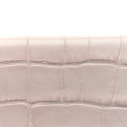 Alexander McQueen Calfskin Crocodile Embossed Skull Envelope Clutch Pink 7 of 7