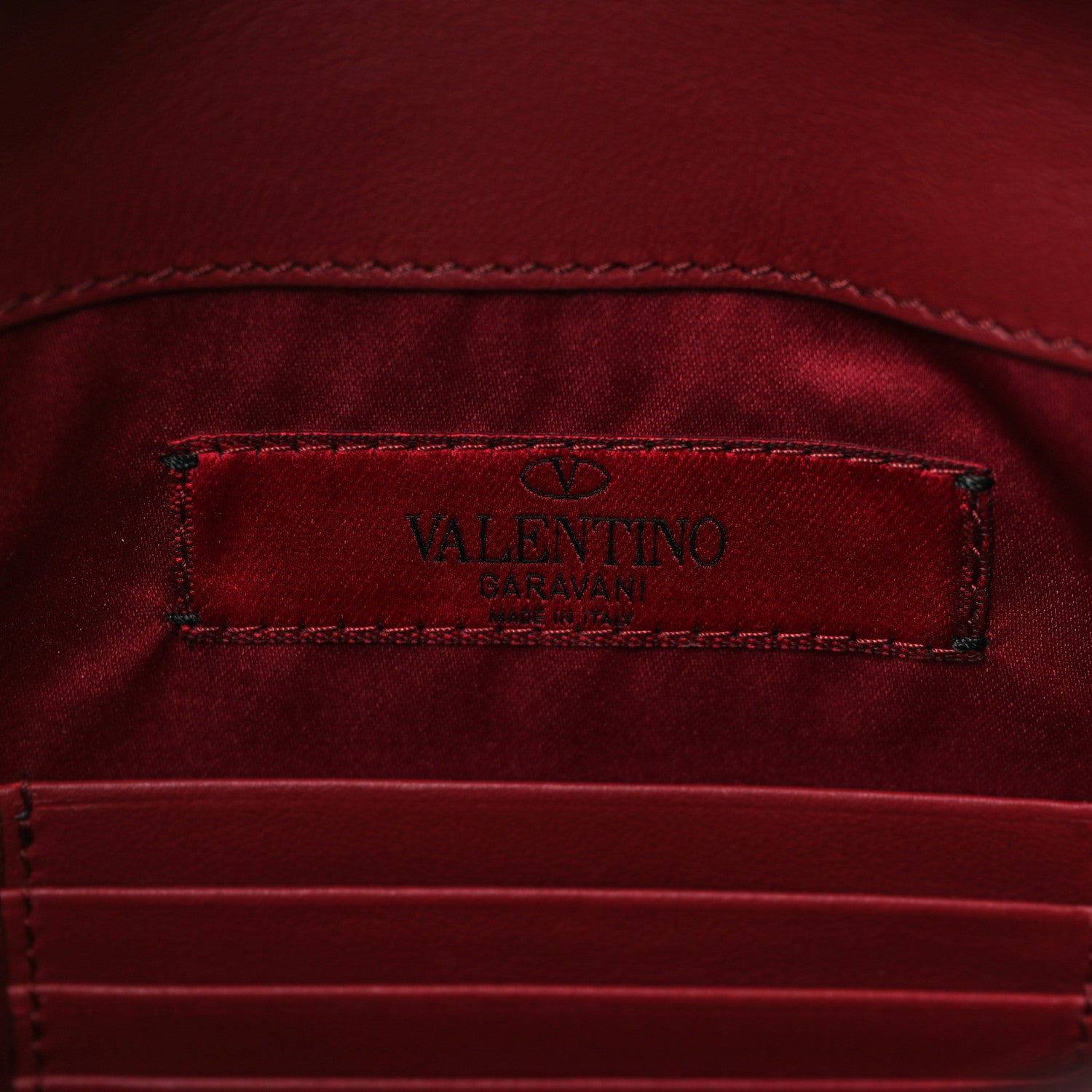 Valentino Garavani Vitello Large Rockstud Envelope Clutch Rubino 6 of 6