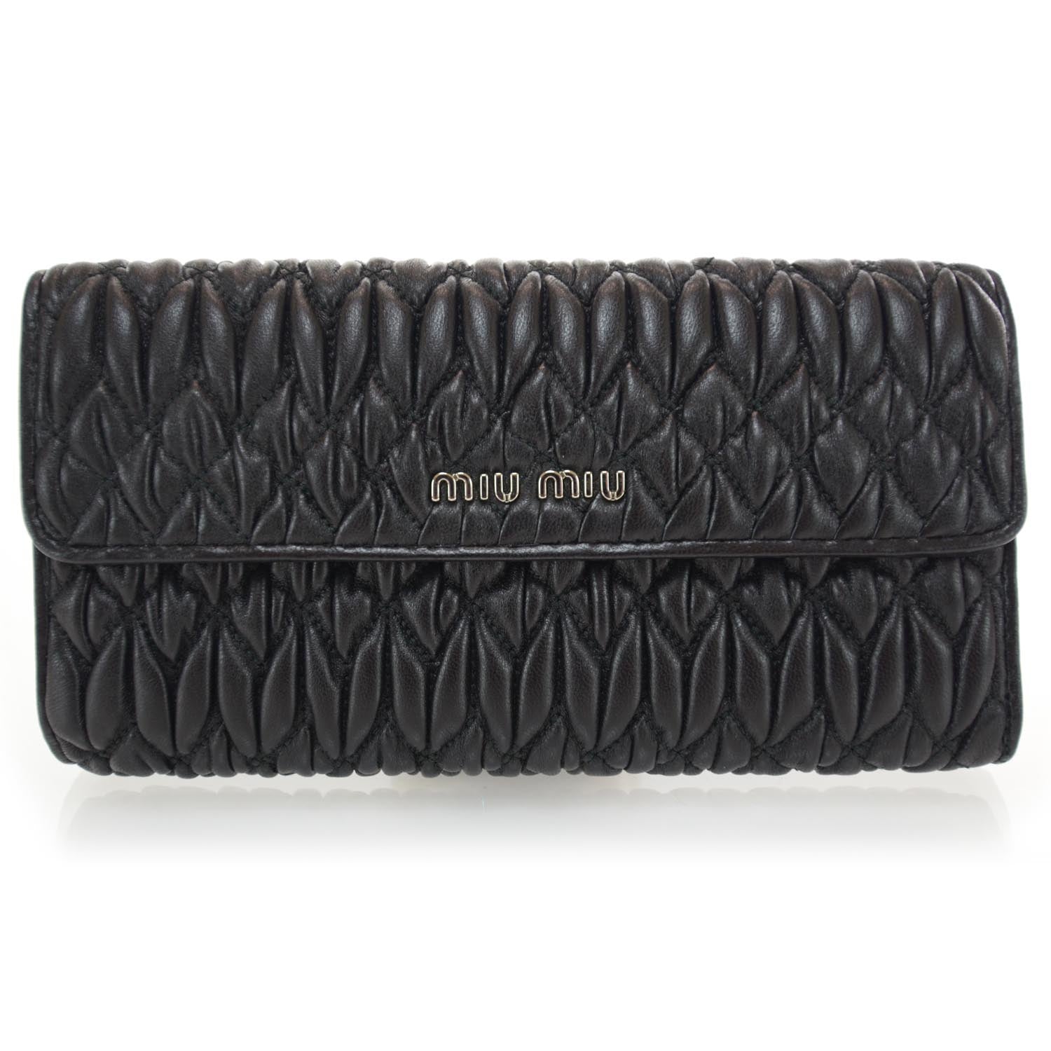 Miu Miu Matelasse Wallet Black 1 of 6