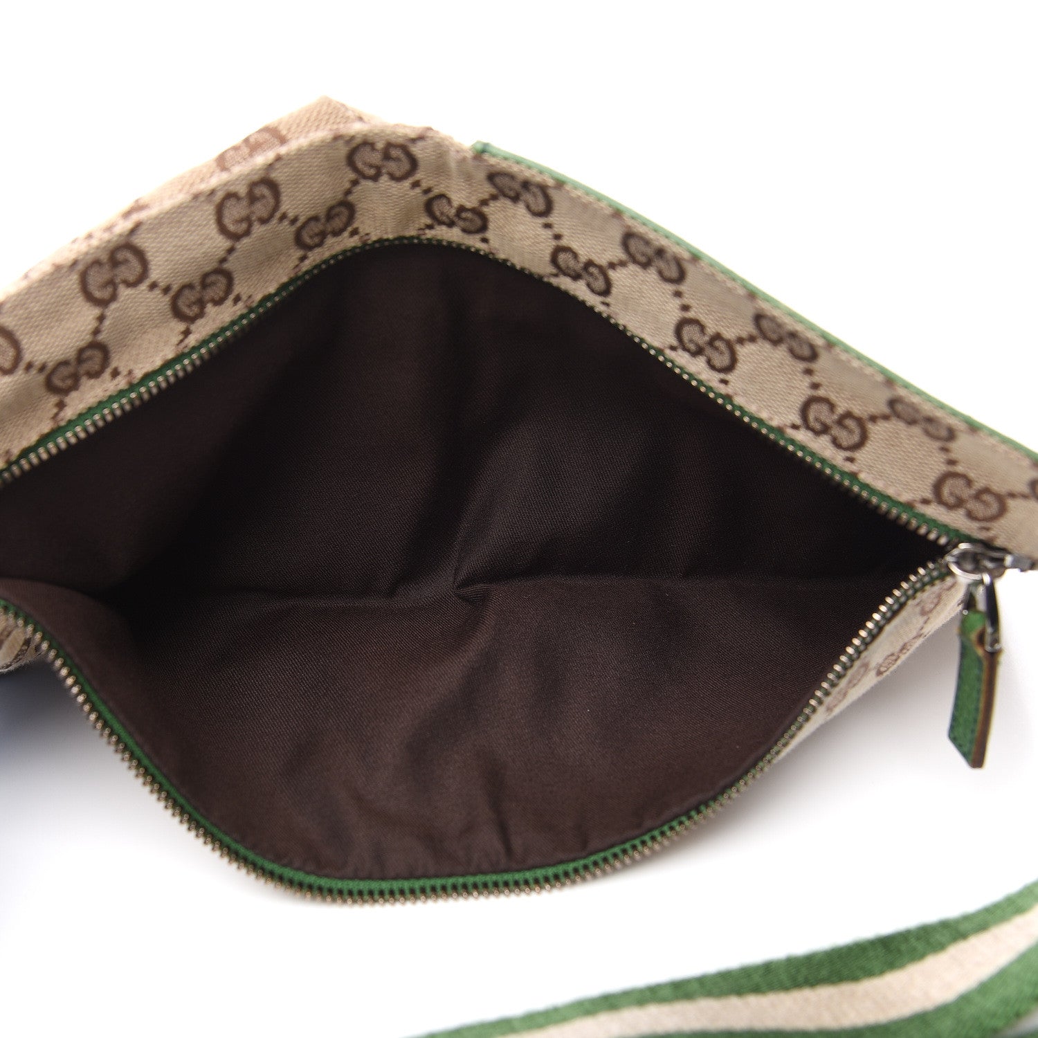 Gucci GG Monogram Web Double Pocket Belt Bag Green 4 of 7