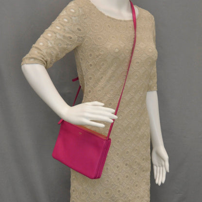 Celine Leather Trio Crossbody Bag Hibiscus 2 of 11