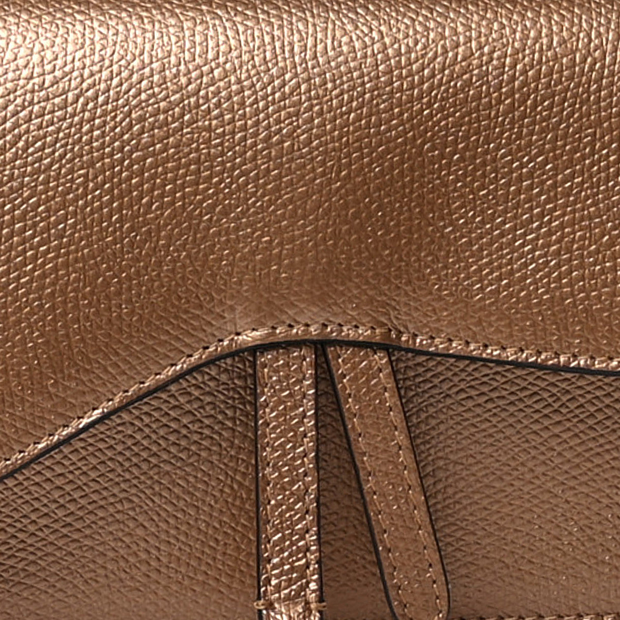 Christian Dior Metallic Grained Calfskin Saddle Belt Bag Gold 9 of 12