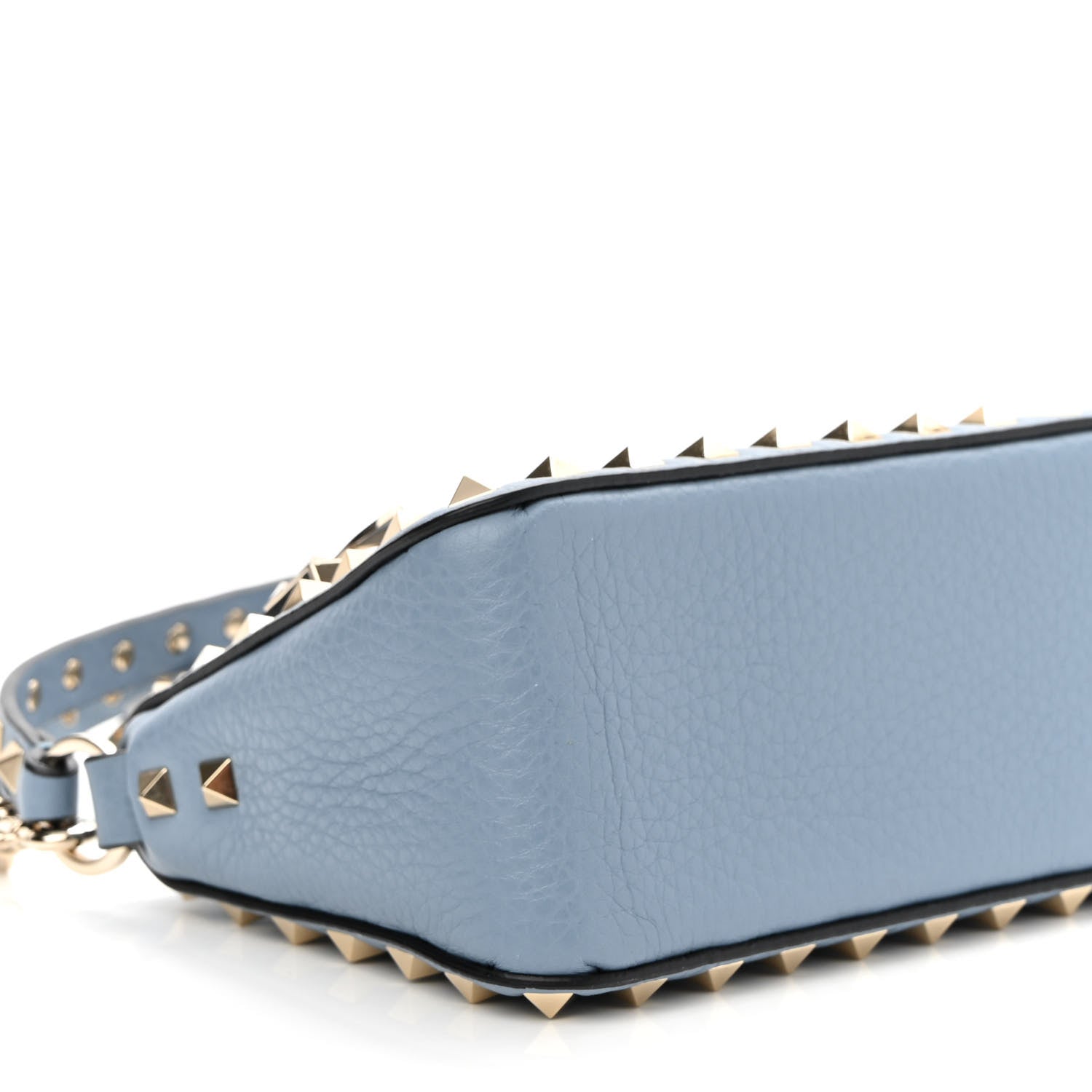 Valentino Garavani Pebbled Calfskin Small Rockstud Flip Lock Shoulder Bag Niagara 7 of 8