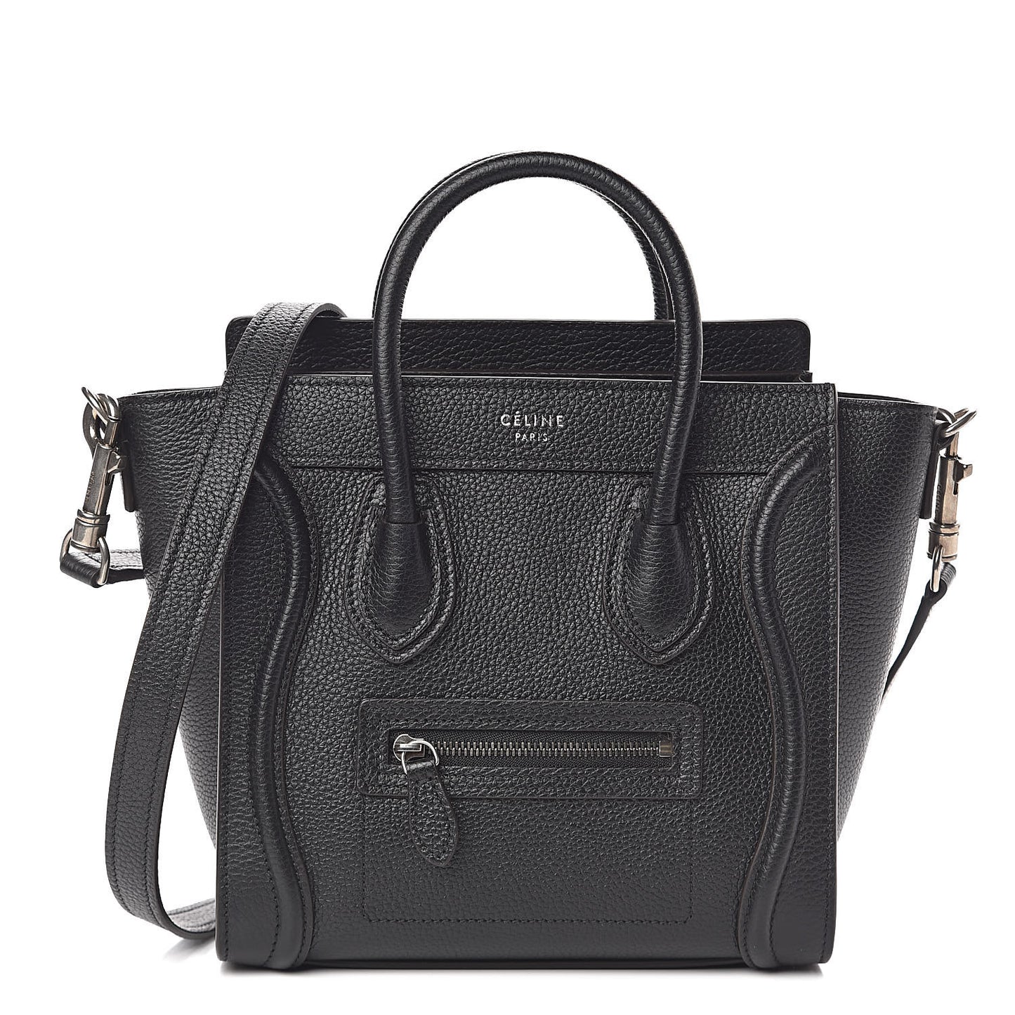 Drummed Calfskin Nano Luggage Black
