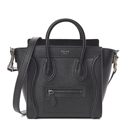 Celine Drummed Calfskin Nano Luggage Black 1 of 11