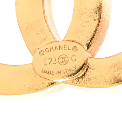 Chanel Metal CC Earrings Gold White 4 of 6