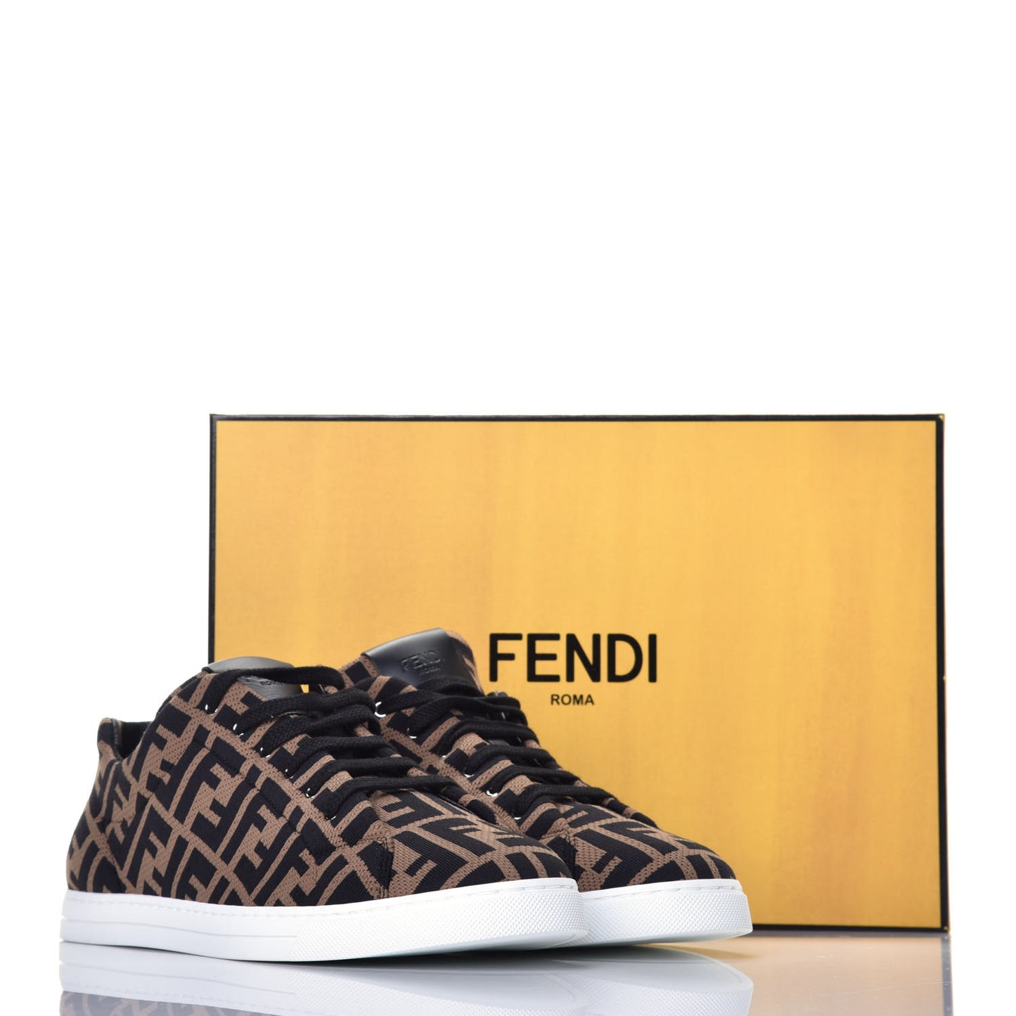 Tech Fabric FF Mens Lace Up Low Top Sneakers 7 Tobacco Black