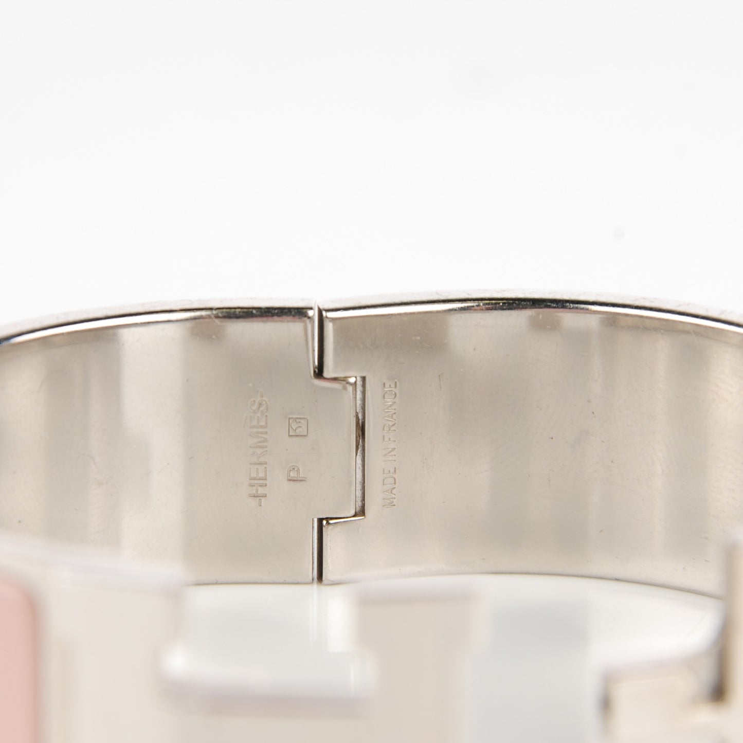 Enamel Wide Clic Clac H PM Bracelet Rose Poudre