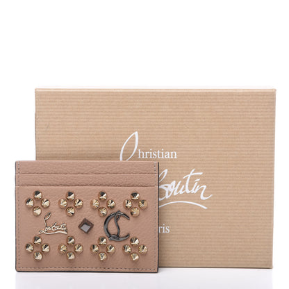 Christian Louboutin Calfskin Kios Studded Card Holder Dune 6 of 6