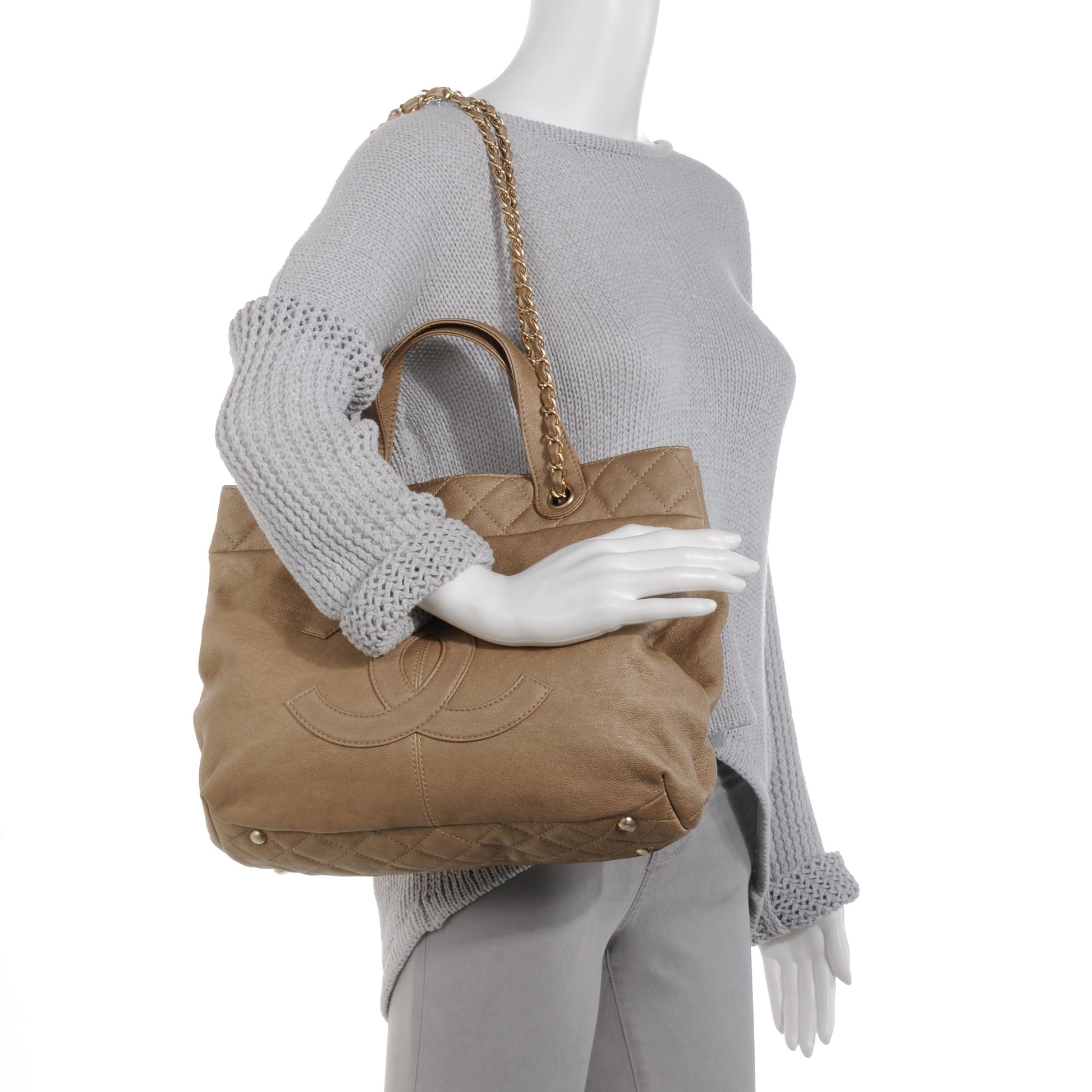 Chanel Calfskin Large Trianon Tote Gold 2 of 7