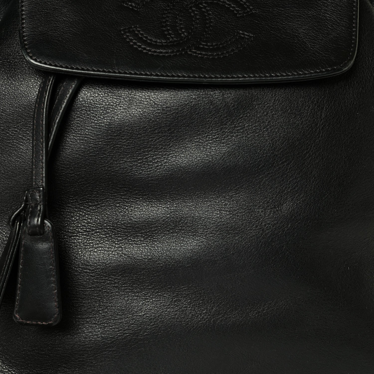 Chanel Lambskin CC Drawstring Backpack Black 8 of 9