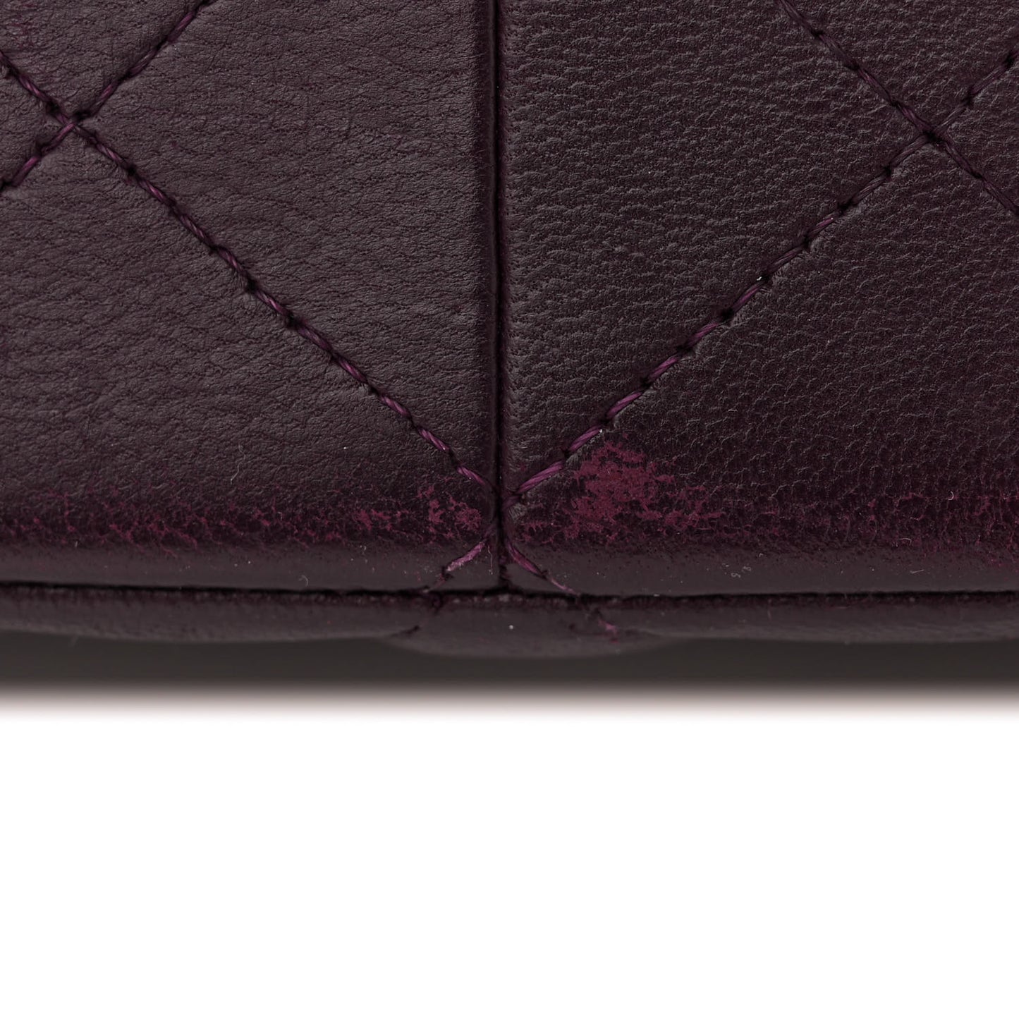 Lambskin Quilted Jumbo Double Flap Purple