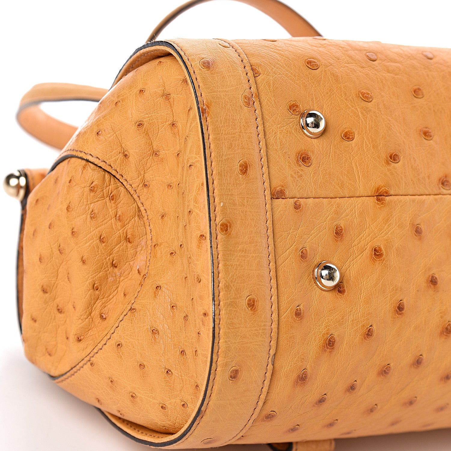 Gucci Ostrich Bamboo Bullet Bag Tan 12 of 13