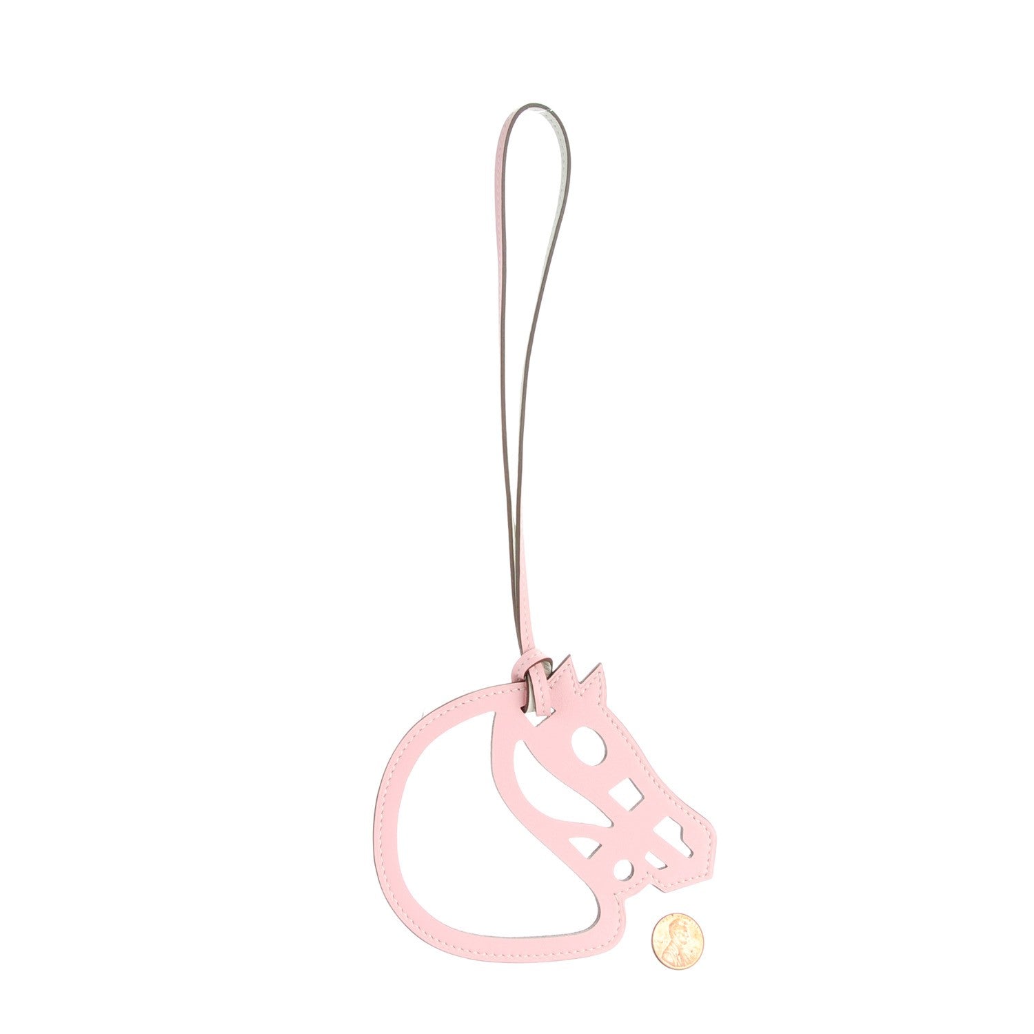 Hermes Swift Paddock Cheval Horse Bag Charm White Rose Sakura 2 of 4