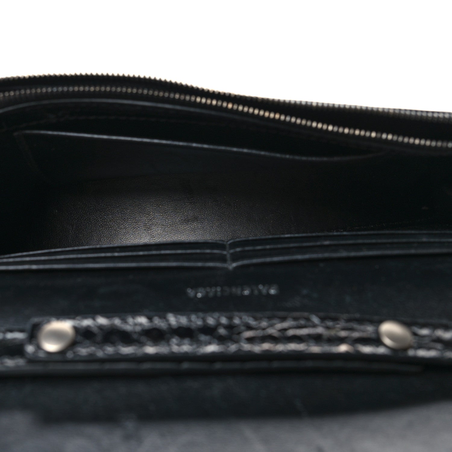 Balenciaga Shiny Calfskin Monochrome Crocodile Embossed Hourglass Chain Bag Black 5 of 11