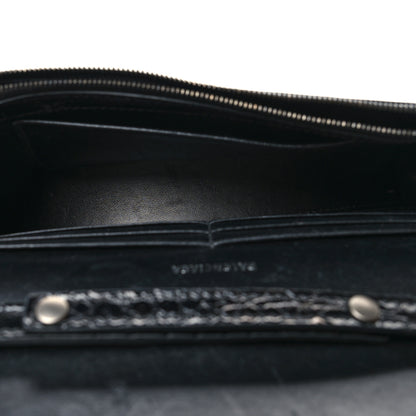 Balenciaga Shiny Calfskin Monochrome Crocodile Embossed Hourglass Chain Bag Black 5 of 11