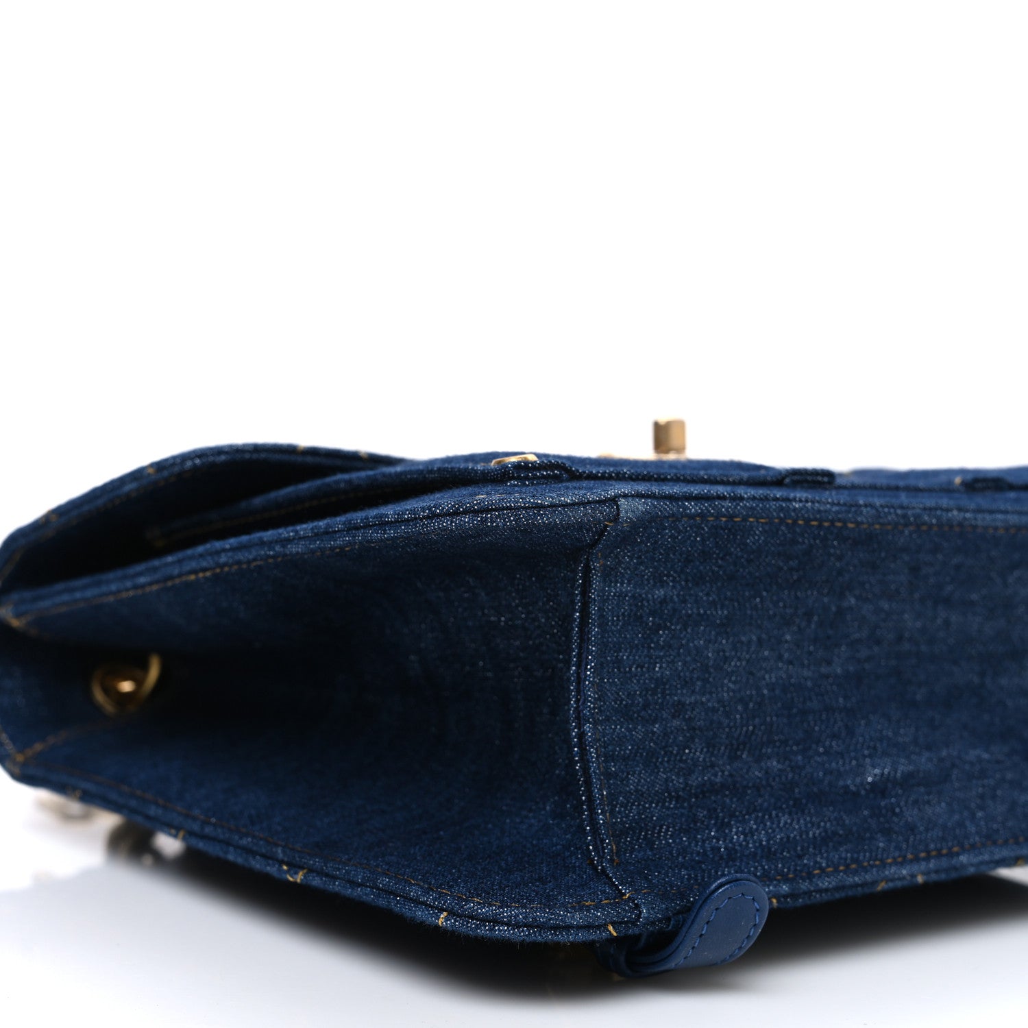 Chanel Denim Quilted Double You Backpack Blue Golden 9 of 10
