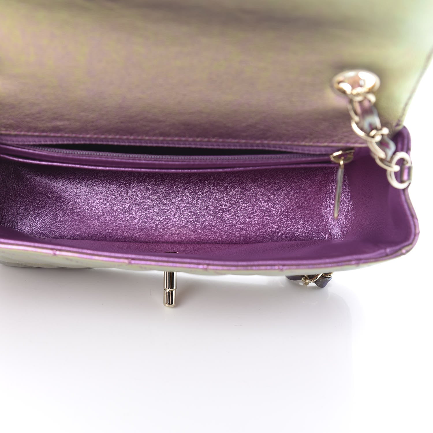 Chanel Iridescent Lambskin Quilted Mini Rectangular Flap Purple 5 of 11