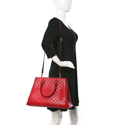 Gucci Soft Guccissima Top Handle Bag Red 2 of 9