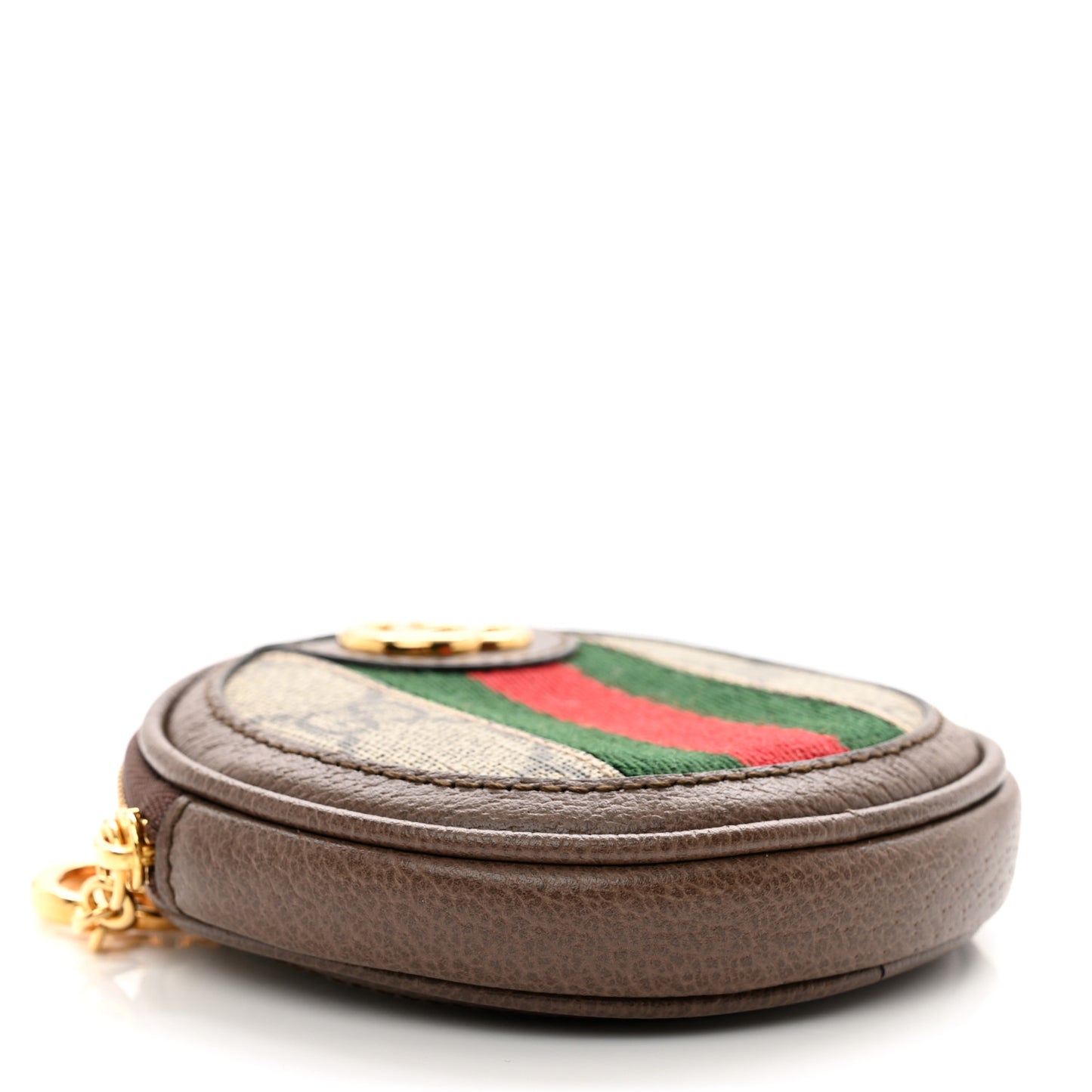 GG Supreme Monogram Web Ophidia Round Coin Purse Beige New Acero