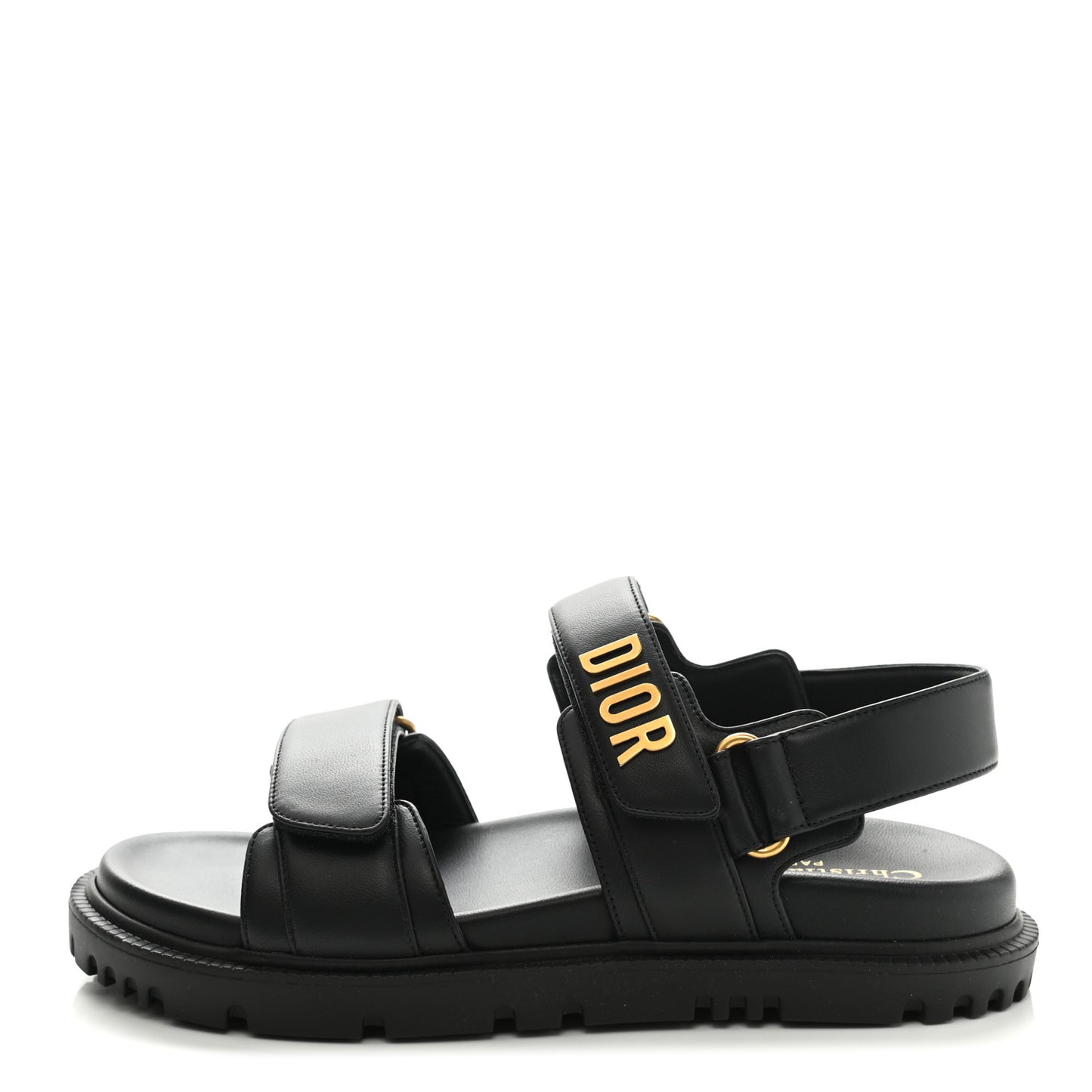 Lambskin Dioract 10mm Sandals 36.5 Black