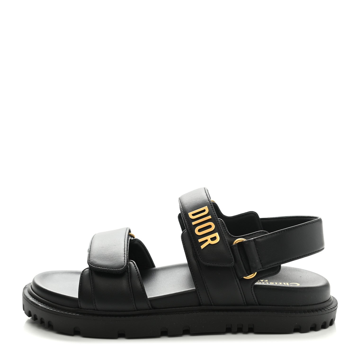 Christian Dior Lambskin Dioract 10mm Sandals 36.5 Black 1 of 9