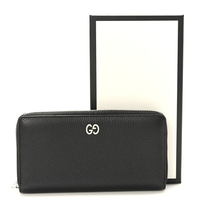 Gucci Pebbled Calfskin Dorian Zip Around Wallet Black 3 of 9
