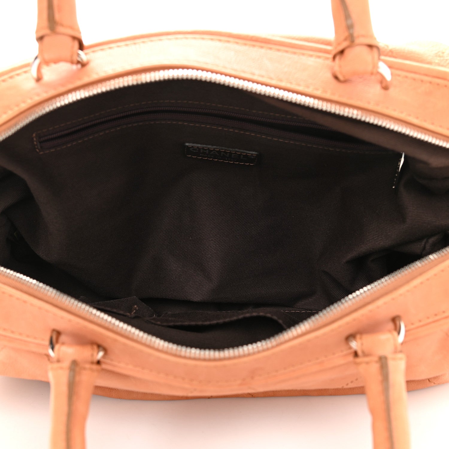 Chanel Calfskin Stitched Bowler Light Brown 5 of 12