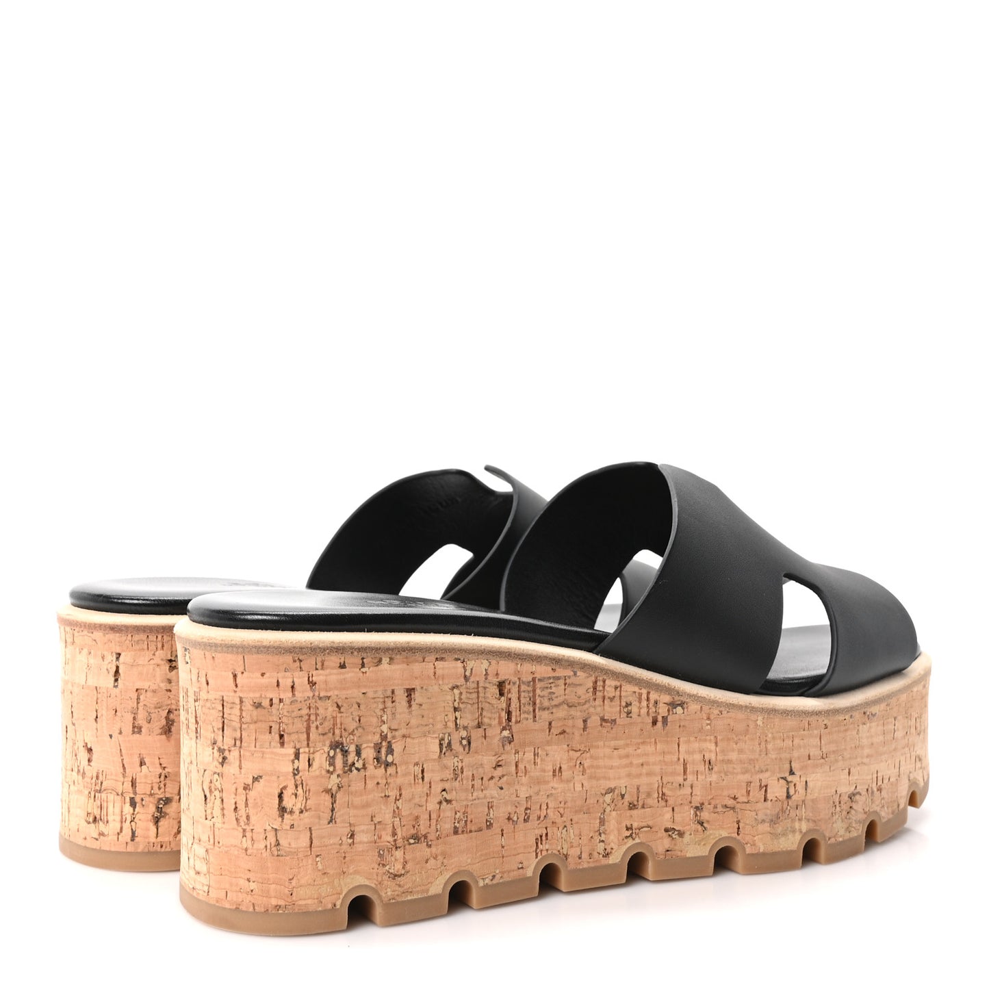 Calfskin Cork Eze 30 Sandals 38 Black