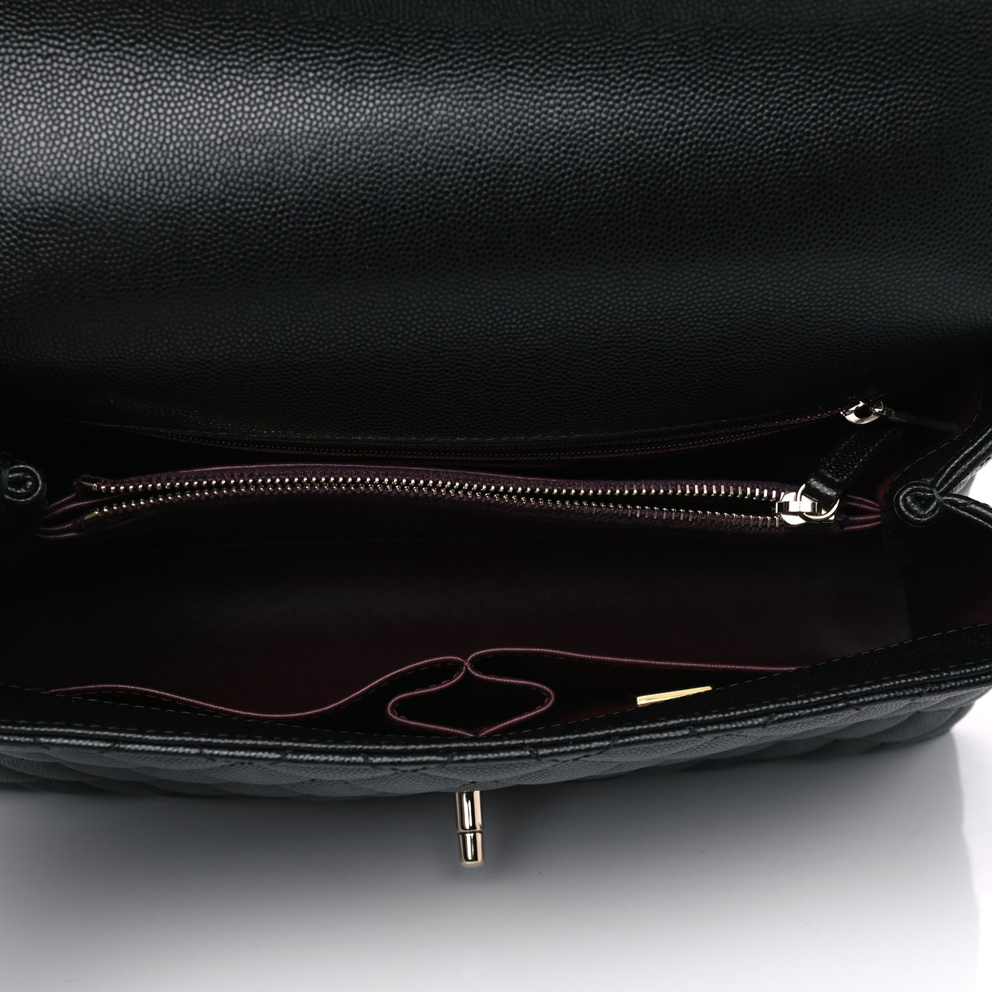 Caviar Quilted Small Coco Handle Flap Black
