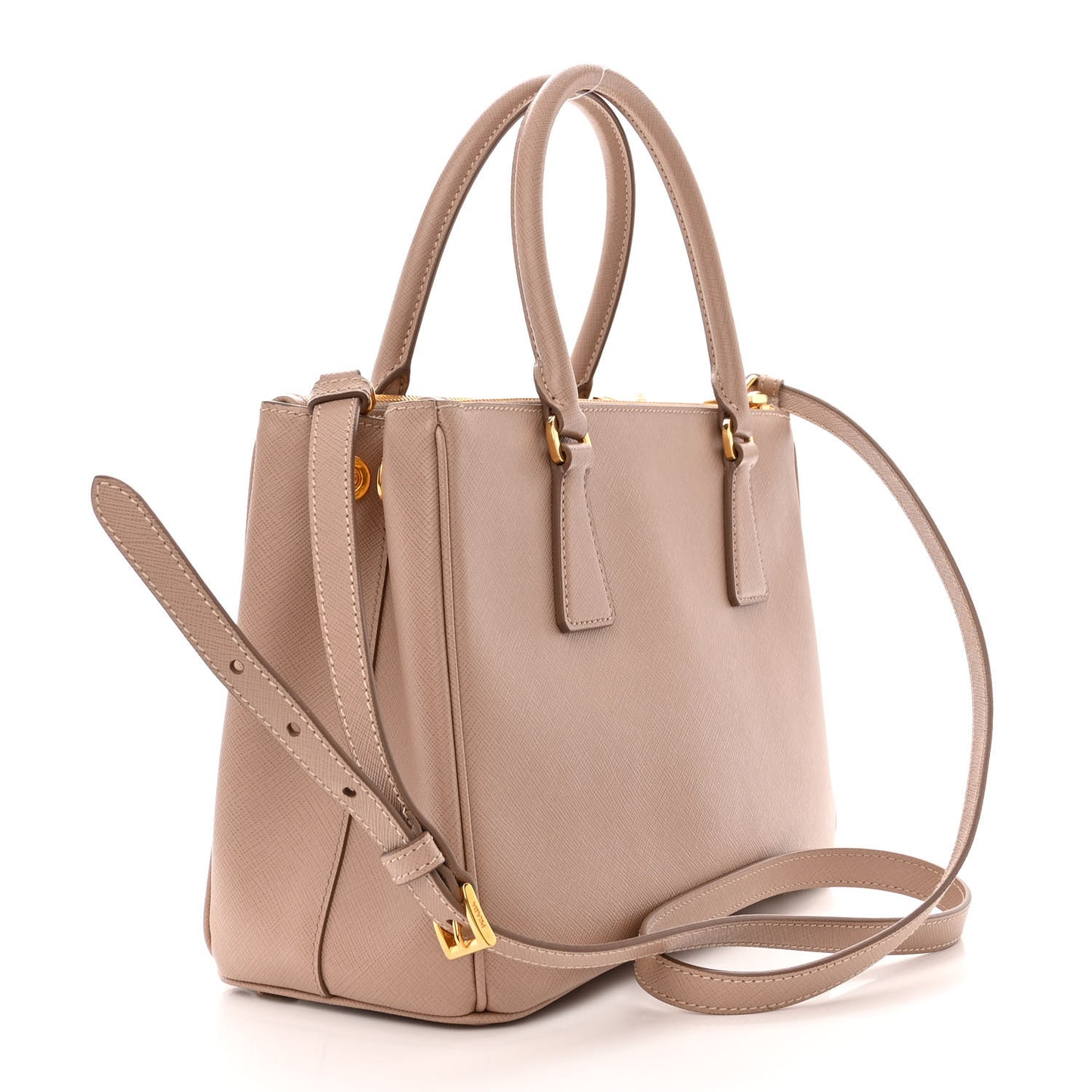 Saffiano Lux Small Galleria Double Zip Tote Cipria