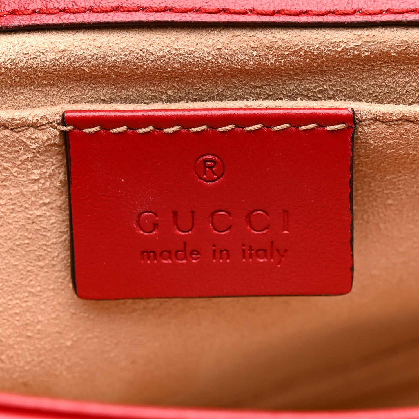 Calfskin Matelasse Mini GG Marmont Shoulder Bag Hibiscus Red