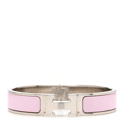 Hermes Enamel Narrow Clic Clac H Bracelet PM Rose Dragee 1 of 5