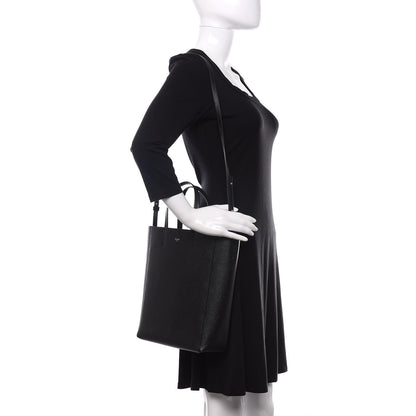 Celine Grained Calfskin Small Vertical Cabas Black 2 of 9