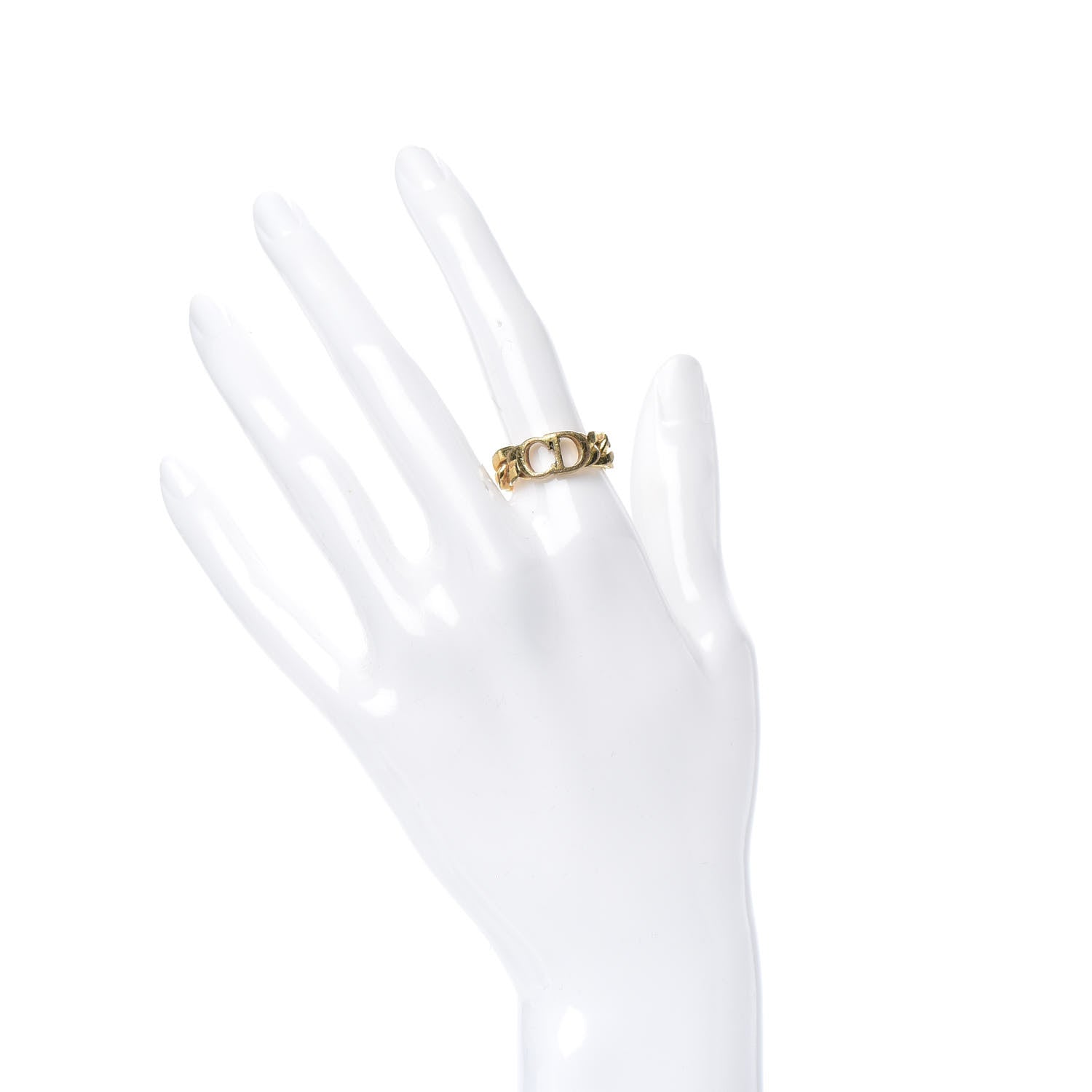 Christian Dior Metal Danseuse Etoile Chain Ring 54 Gold 2 of 5