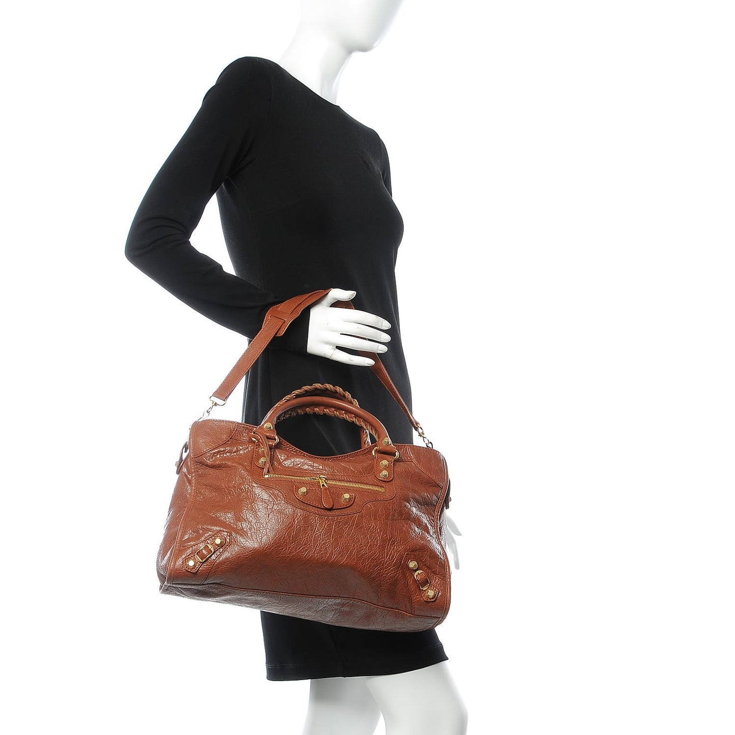 Agneau Giant 12 Gold Hardware City Marron Cognac