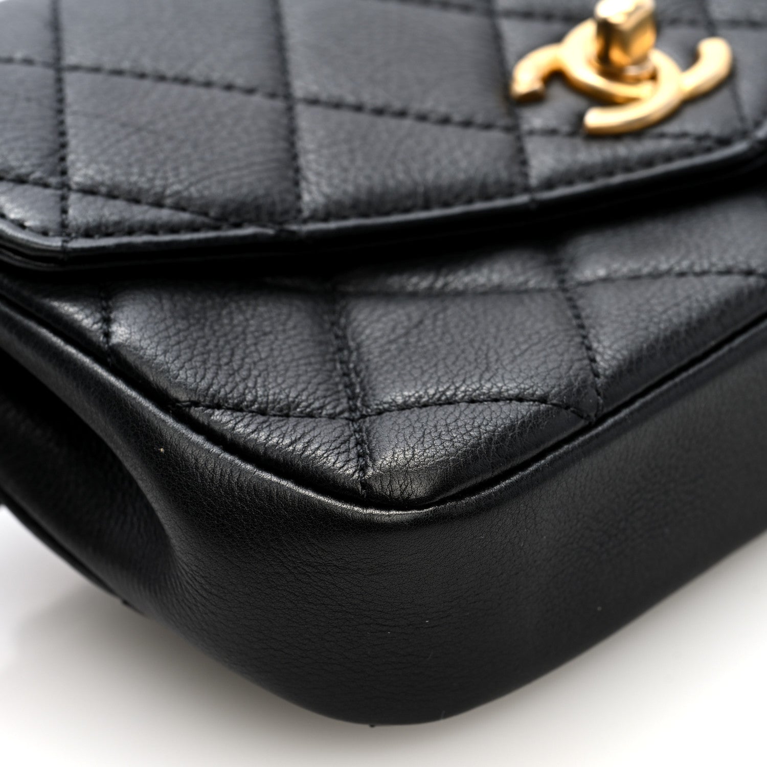 Chanel Calfskin Quilted Flap Waist Bag Black 9 of 10