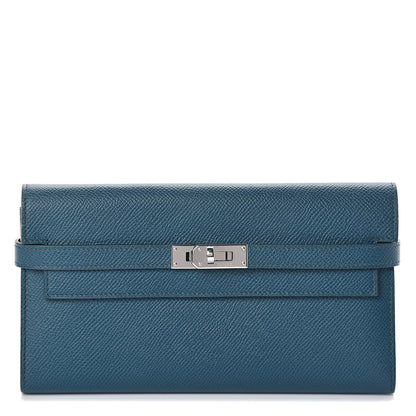 Hermes Epsom Kelly Longue Wallet Bleu Izmir 1 of 8
