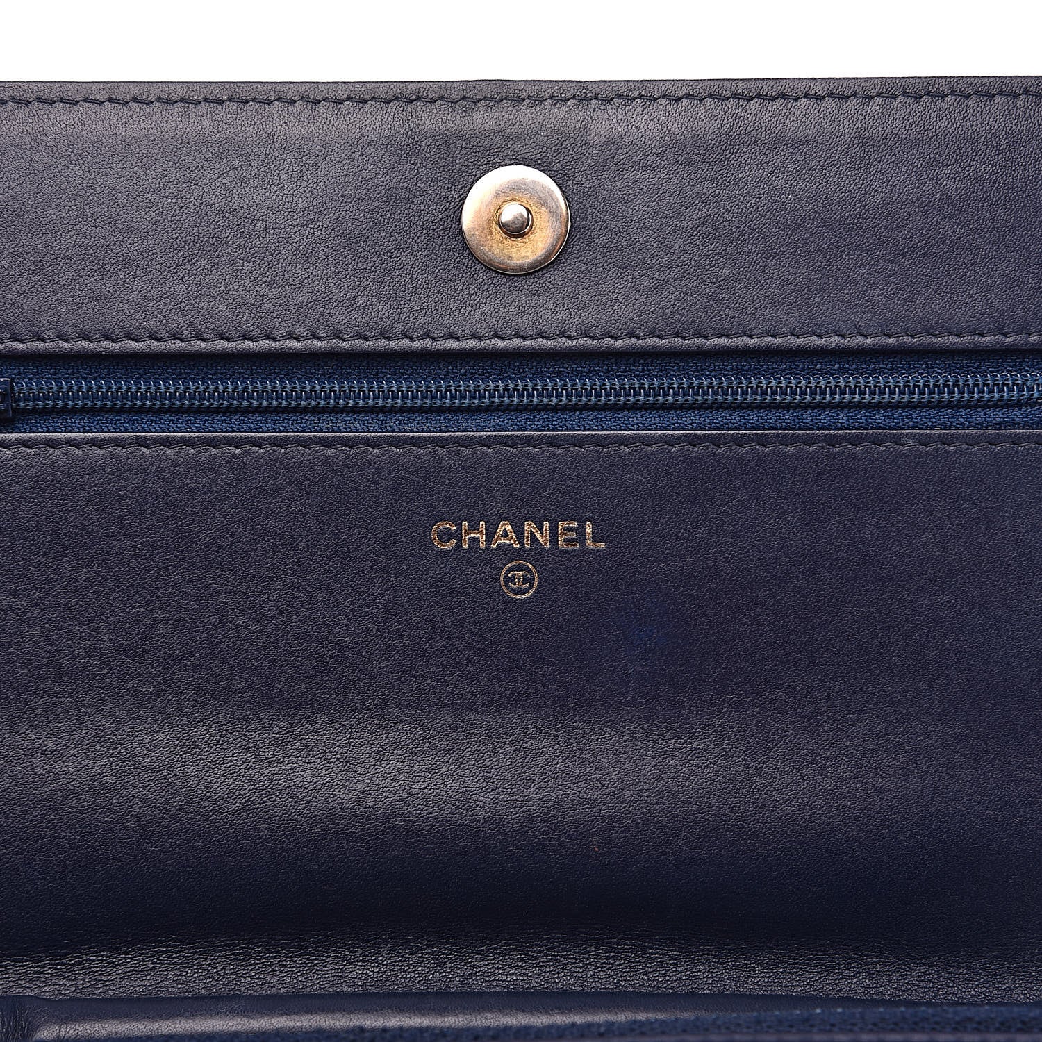 Chanel Lambskin Quilted Boy Wallet On Chain WOC Navy Blue 6 of 14
