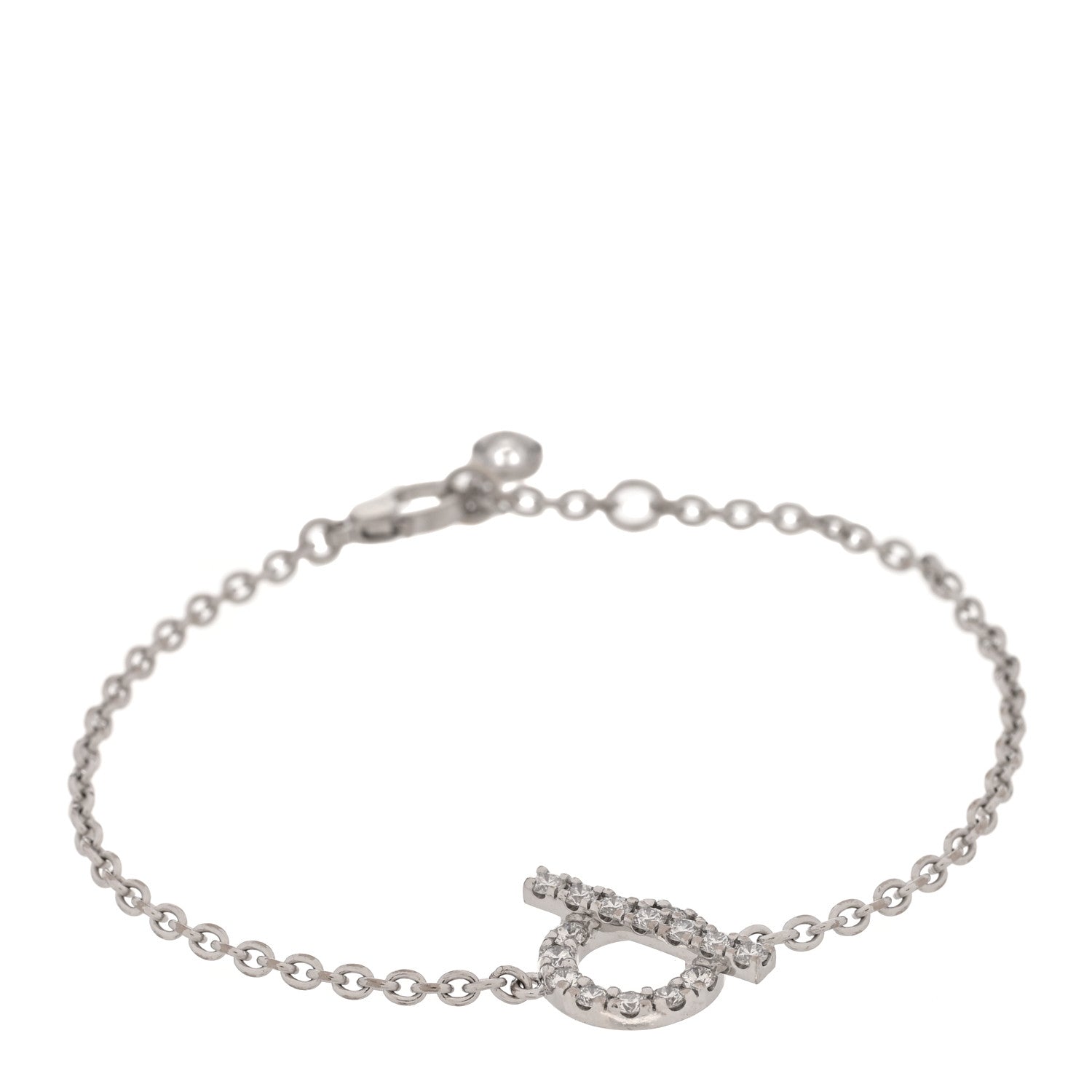 Hermes 18K White Gold Diamond Finesse Bracelet XS 1 of 3