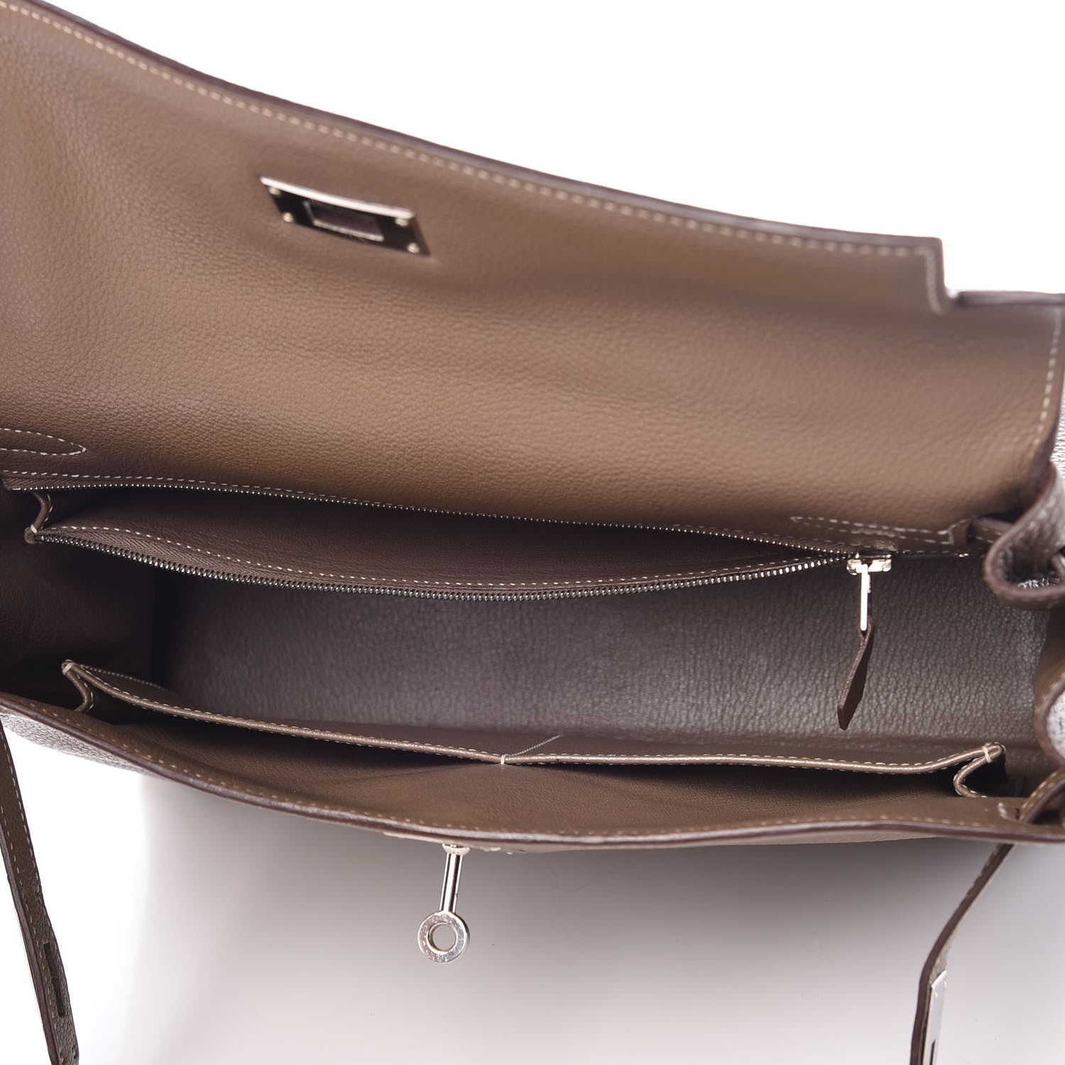 Hermes Taurillon Clemence Kelly Retourne 32 Etoupe 5 of 8