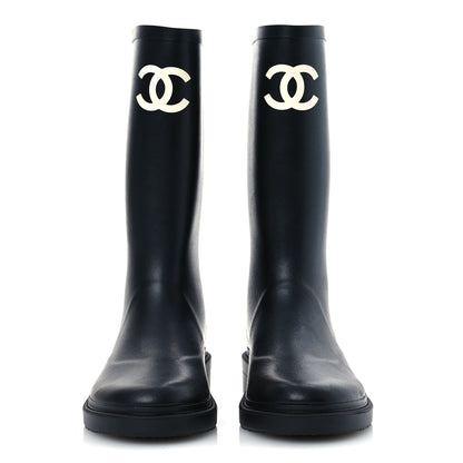 Chanel Caoutchouk CC High Boots 37 Black 3 of 11