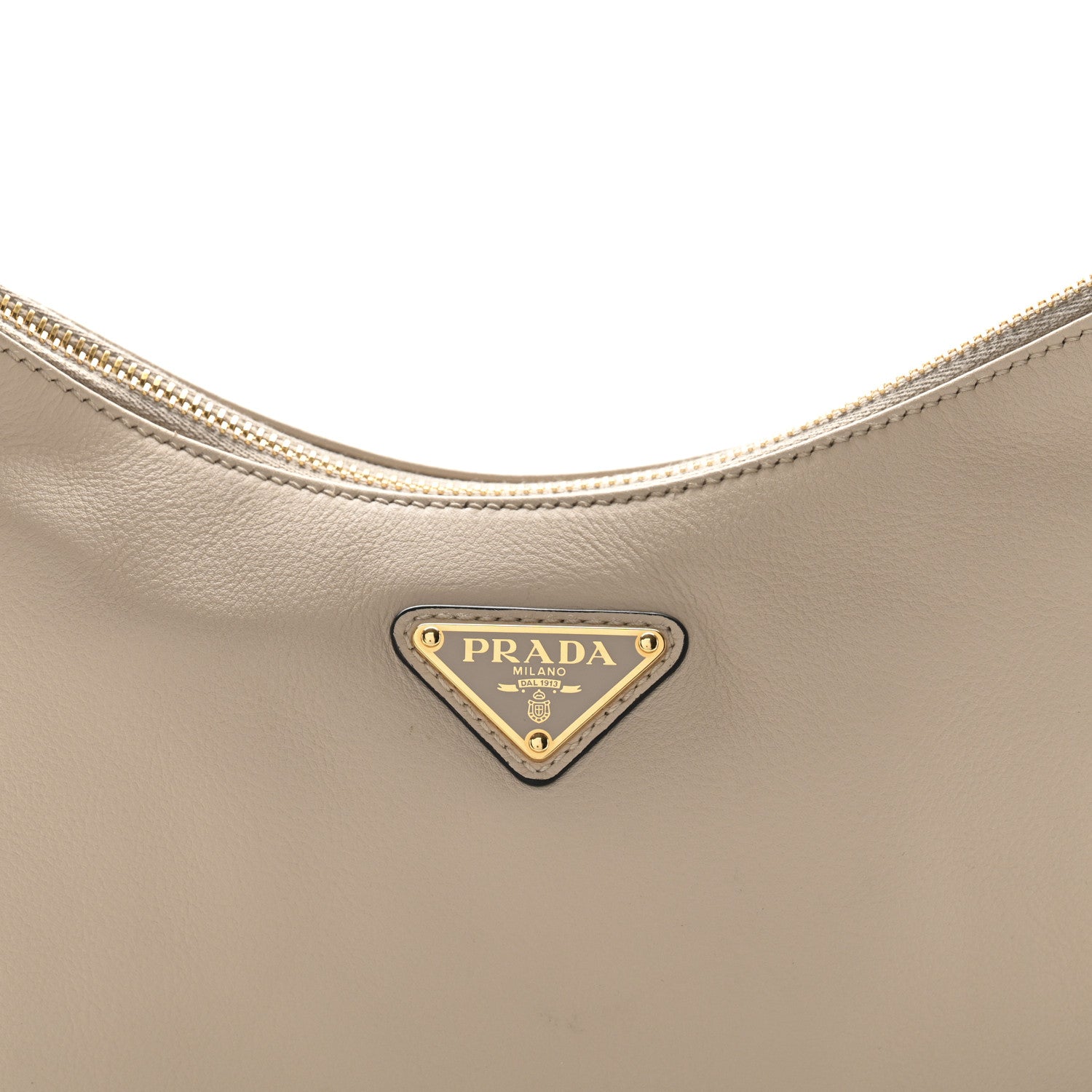 Prada Soft Calfskin Medium Aimee Shoulder Bag Travertine 7 of 10