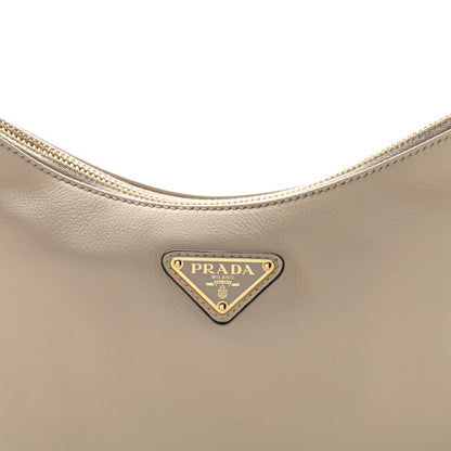 Prada Soft Calfskin Medium Aimee Shoulder Bag Travertine 7 of 10