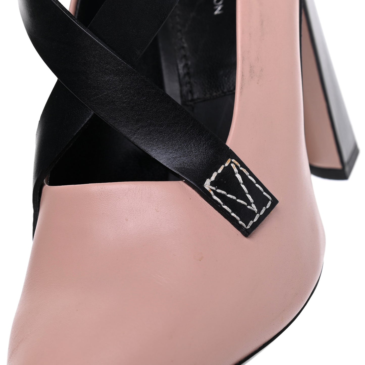 LOUIS VUITTON Calfskin Matchmake Cross Pumps 40 Beige Black