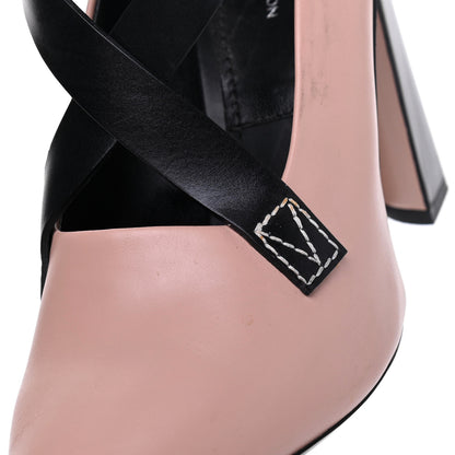 Louis Vuitton LOUIS VUITTON Calfskin Matchmake Cross Pumps 40 Beige Black 19 of 27