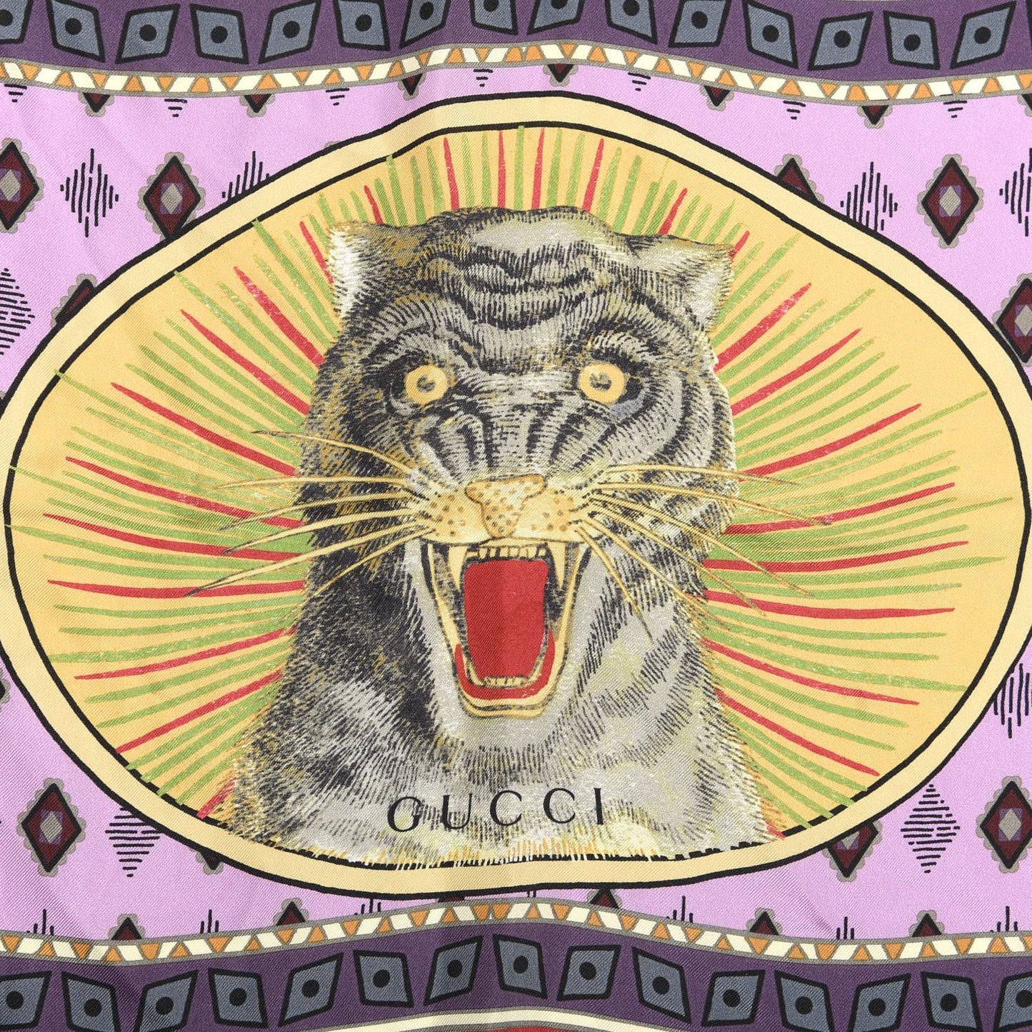 Silk Tiger Cards Place Scarf Multicolor