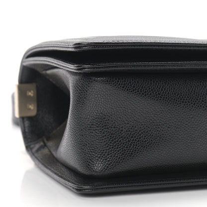 Chanel Caviar Chevron Quilted Medium Boy Flap Black 8 of 9