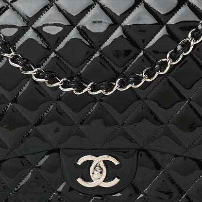 Chanel Patent Quilted Maxi Double Flap Black 8 of 12